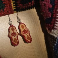Boucles d'oreille khamssa kabyle rouge