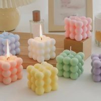Bougies de Décoration Intérieure Parfumées ou non - Fête de Mariage - Cadeau Parfait - Couleurs - Bougies Rubix Cube